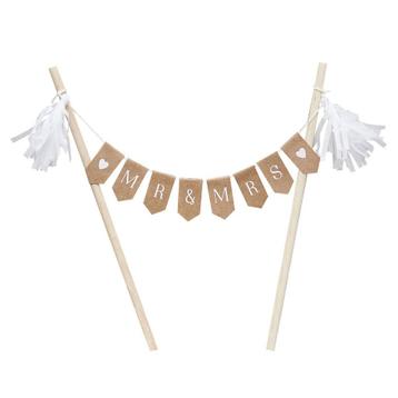Taarttopper Mr & Mrs 18cm, Verzenden