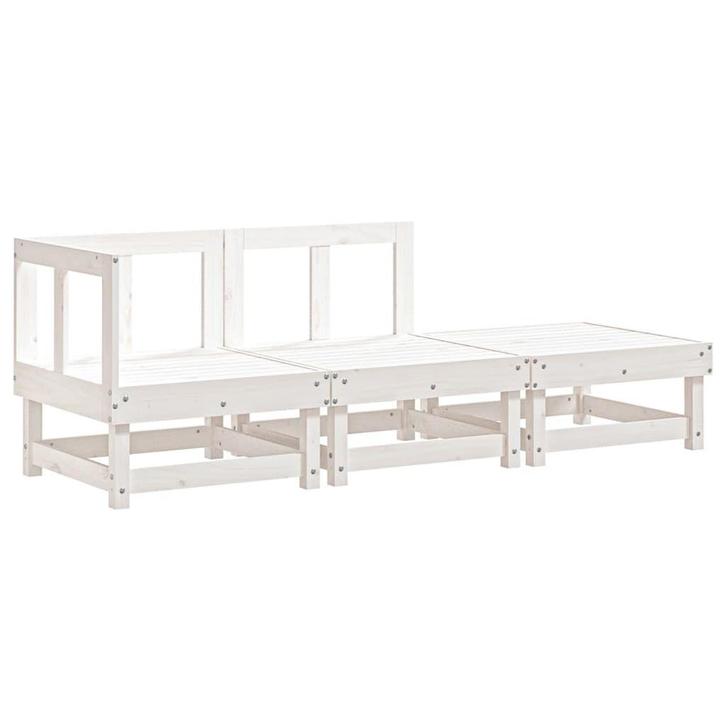 Loungeset Massief Hout | Retour Deal | Witte Tuinmeubels, Tuin en Terras, Tuinsets en Loungesets, Nieuw, Hout, Loungeset, 3 zitplaatsen