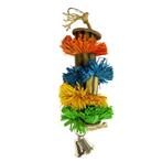 Raffia gras pompon met bamboe en cocos