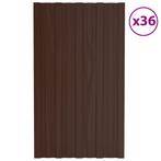 vidaXL Dakpanelen 36 st 80x45 cm gegalvaniseerd staal bruin, Verzenden, Nieuw