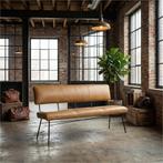 Leren eetkamerbank Solid - Granada Amber (cognac) - Poten, Huis en Inrichting, Ophalen of Verzenden, Nieuw, Leer