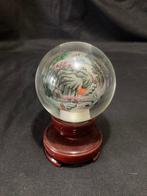 Globe - 1980-1990 - globe en verre peint de lintérieur rare, Antiek en Kunst