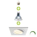 Dimbare LED Inbouwspot 5,5W Vierkant kantelbaar wit, Plafondspot of Wandspot, Verzenden