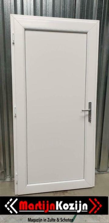 PVC Deur voor Garage, tuinhuis, schuur volpaneel,1/2,1/3glas, Doe-het-zelf en Bouw, Deuren en Vliegenramen, Kunststof, 80 tot 100 cm