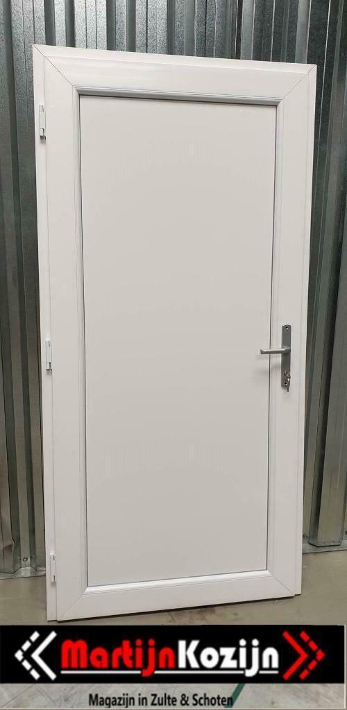 PVC Deur voor Garage, tuinhuis, schuur volpaneel,1/2,1/3glas, Doe-het-zelf en Bouw, Deuren en Vliegenramen, Nieuw, Kunststof, Garagedeur
