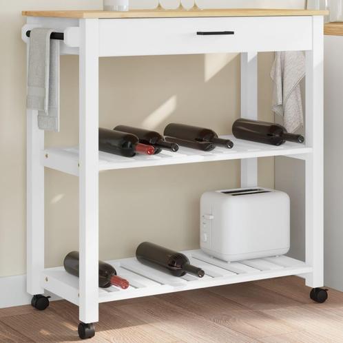 vidaXL Keukentrolley MONZA 84x40x90 cm massief grenenhout, Huis en Inrichting, Keuken | Keukenbenodigdheden, Nieuw, Verzenden
