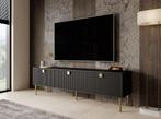 TV-Meubel zwart 180x40x54 3 deuren goud, Nieuw, 150 tot 200 cm, Overige materialen, 25 tot 50 cm