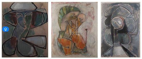 Rob Van Trier (1957-) - Compositions with  cubist characters, Antiek en Kunst, Kunst | Schilderijen | Modern