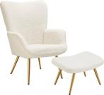 2dekans | tectake® Oorfauteuil in Scandinavische stijl - Met, Huis en Inrichting, Ophalen of Verzenden, Nieuw