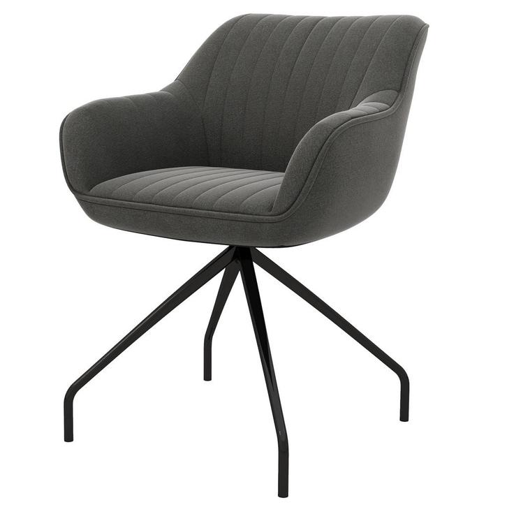 Fauteuil - Zwenkbaar - Met Armleuningen - Grijs, Huis en Inrichting, Fauteuils, Nieuw, Stof, Ophalen of Verzenden