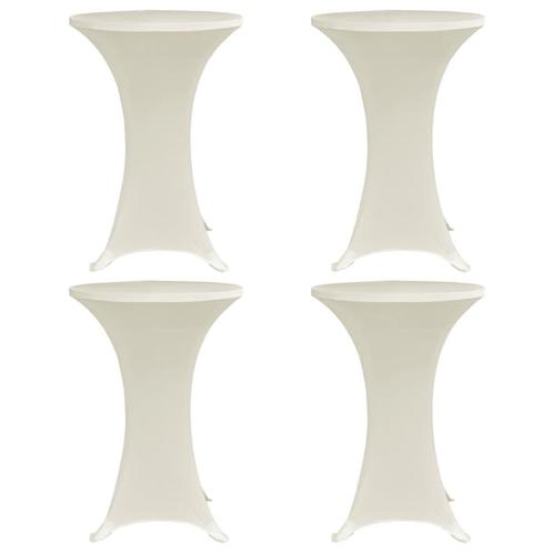 vidaXL Statafelhoes 4 st stretch Ø60 cm crème, Tuin en Terras, Tuinmeubel-accessoires, Nieuw, Verzenden