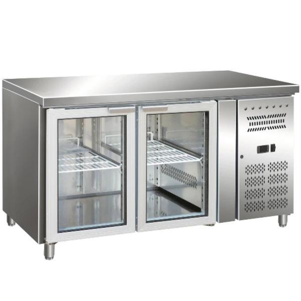 Koelwerkbank | 314L | 2 Glasdeuren (1/1 GN) | +2°C/+8°C |, Zakelijke goederen, Horeca | Keukenapparatuur, Nieuw in verpakking