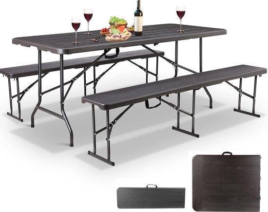 Picknickset Campingtafel vouwtafel met banken diverse model, Tuin en Terras, Tuintafels, Nieuw, Kunststof, Rechthoekig, Ophalen of Verzenden
