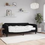 vidaXL Slaapbank met matras 90x200 cm fluweel zwart, Huis en Inrichting, Slaapkamer | Bedden, Verzenden, Nieuw