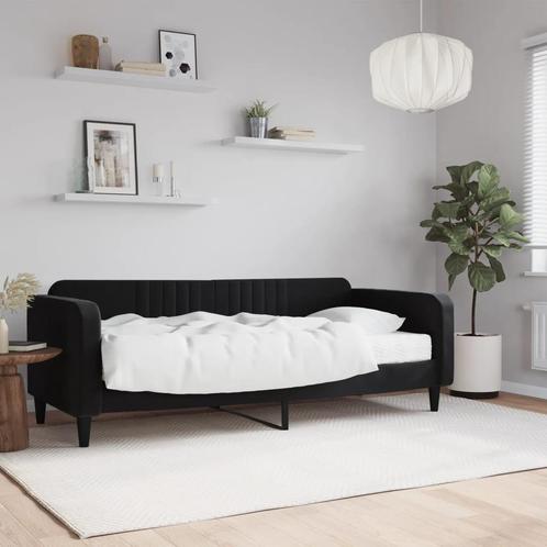 vidaXL Slaapbank met matras 90x200 cm fluweel zwart, Huis en Inrichting, Slaapkamer | Bedden, Nieuw, Verzenden