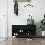 vidaXL Schoenenbank 102x35x55 cm bewerkt hout zwart, Huis en Inrichting, Kasten | Schoenenkasten, Nieuw, Verzenden