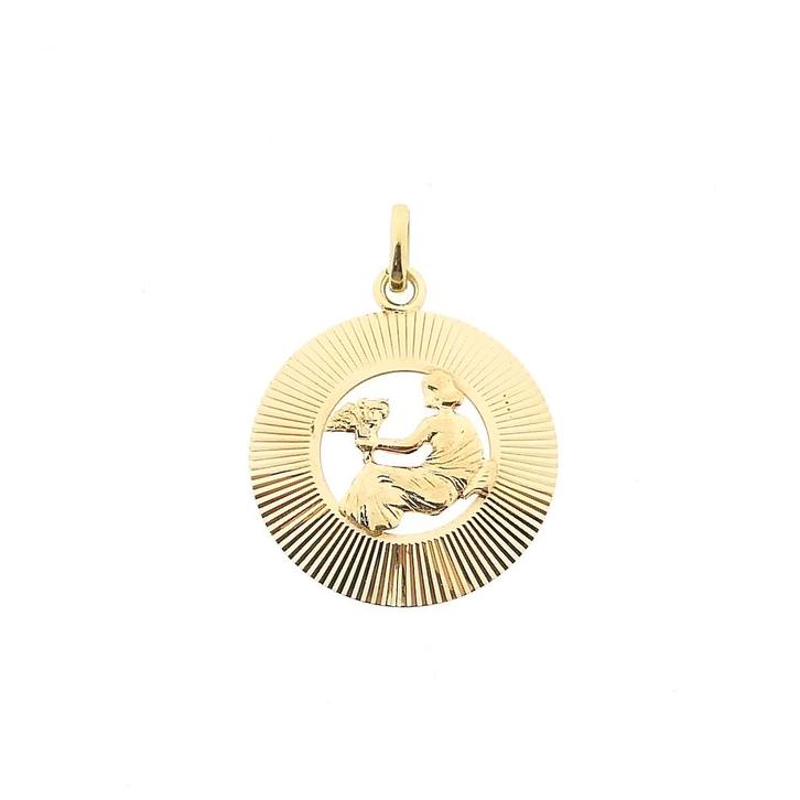Gouden sterrenbeeld hanger; Maagd (zodiac sign, Virgo), Handtassen en Accessoires, Bedels, Gebruikt, Overige merken, Goud, Ophalen of Verzenden