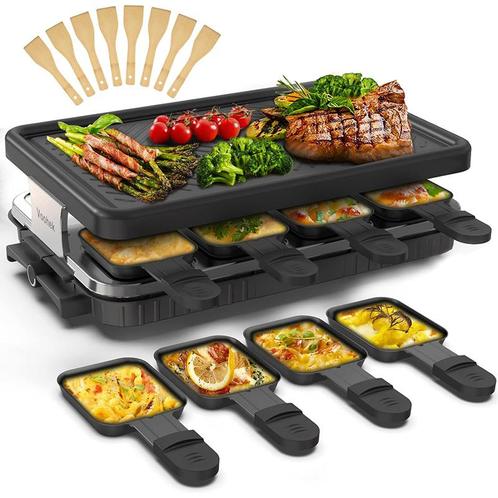 Raclette tafelgrill - 8 personen - 8 pannetjes / spatels -, Electroménager, Plaques de gril, Envoi