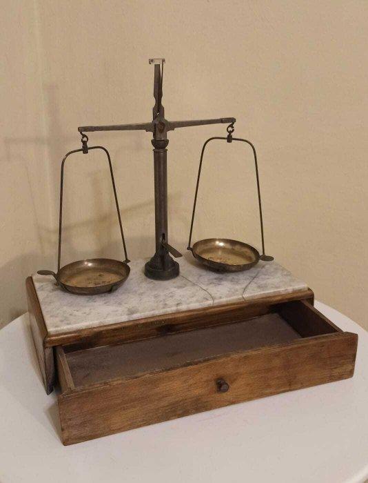 Balance trébuchet - Bois, Marbre, Métal, Antiek en Kunst, Curiosa en Brocante