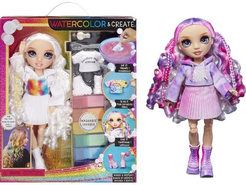 Rainbow High Watercolor & Create Modepop - Paarse ogen, Huis en Inrichting, Woonaccessoires | Overige, Nieuw, Verzenden