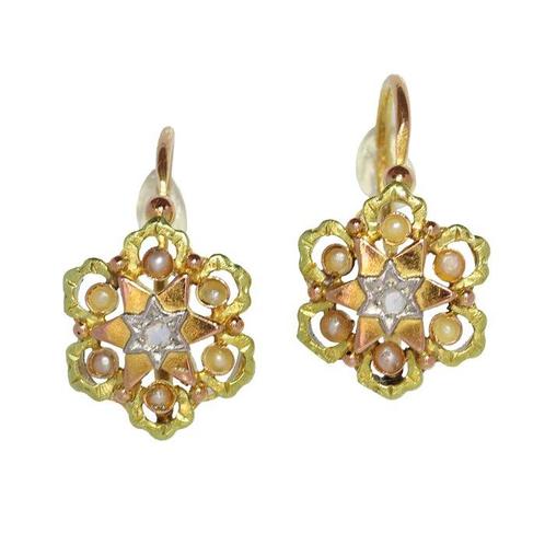 Zonder Minimumprijs - Oorbellen - 18 karaat Geel goud, Handtassen en Accessoires, Oorbellen