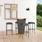 vidaXL 5-delige Tuinbarset met kussens poly rattan grijs, Tuin en Terras, Verzenden, Nieuw