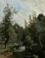 Johannes Hermes (1842-1901) - River landscape, Antiek en Kunst