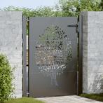 vidaXL Tuinpoort Anders Zwart 105 x 125 cm Poedercoated, Tuin en Terras, Verzenden, Nieuw