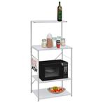 vidaXL Magnetronkast 60x39,6x123 cm bewerkt hout wit, Huis en Inrichting, Keuken | Keukenbenodigdheden, Verzenden, Nieuw