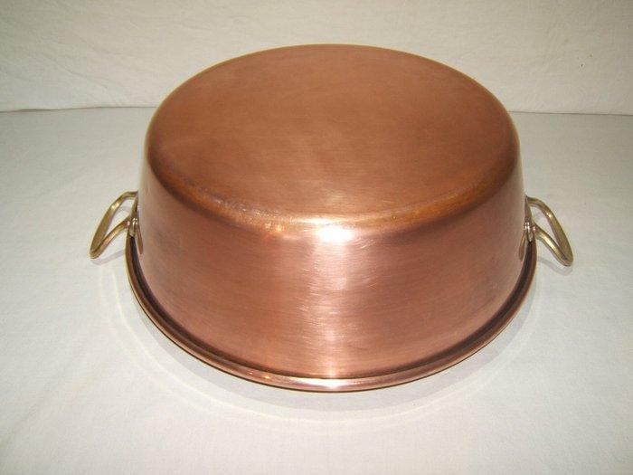 Een degelijke Franse confiturepan - Pan - Massief koper,, Antiek en Kunst, Antiek | Keukengerei