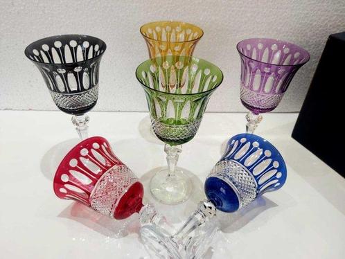 Gobelet (6) - bohem - Cristal, Antiek en Kunst, Antiek | Meubels | Tafels