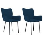 Eetkamerstoelen Blauw Fluweel | Retour Deal | 40% Korting!, Huis en Inrichting, Stoelen, Verzenden, Nieuw, Blauw, Twee