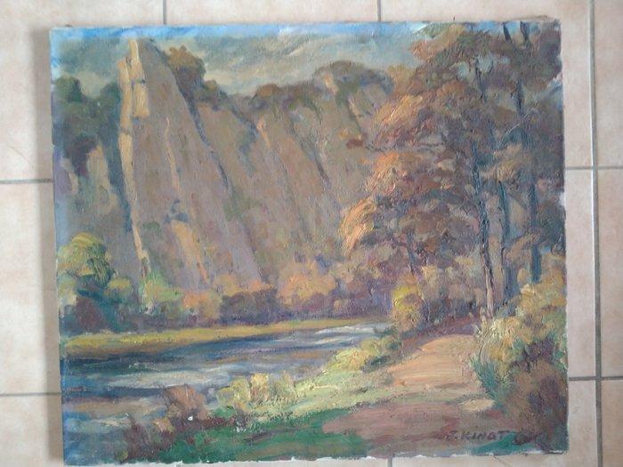 Joseph Kinot(1903-1968) - in de ardennen, Antiquités & Art, Art | Peinture | Classique
