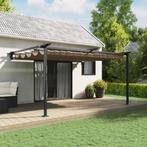vidaXL Wandgemonteerde Gazebo Taupe 3 x 4 m Staal, Tuin en Terras, Verzenden, Nieuw