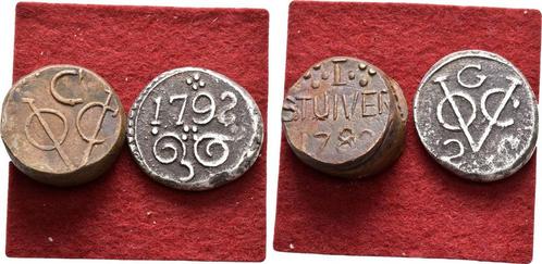 Lot 2 Stueck Nederland Ostindien Ost Indische Kompanie, Postzegels en Munten, Munten | Amerika, Verzenden
