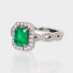 Zonder Minimumprijs - Ring - 14 karaat Witgoud, IGI 0,98 ct, Nieuw