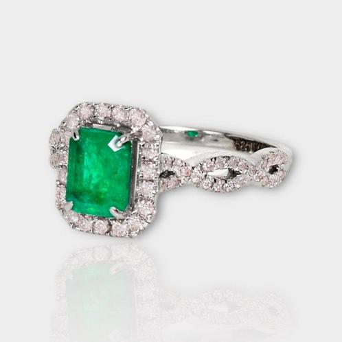 Zonder Minimumprijs - Ring - 14 karaat Witgoud, IGI 0,98 ct, Handtassen en Accessoires, Ringen