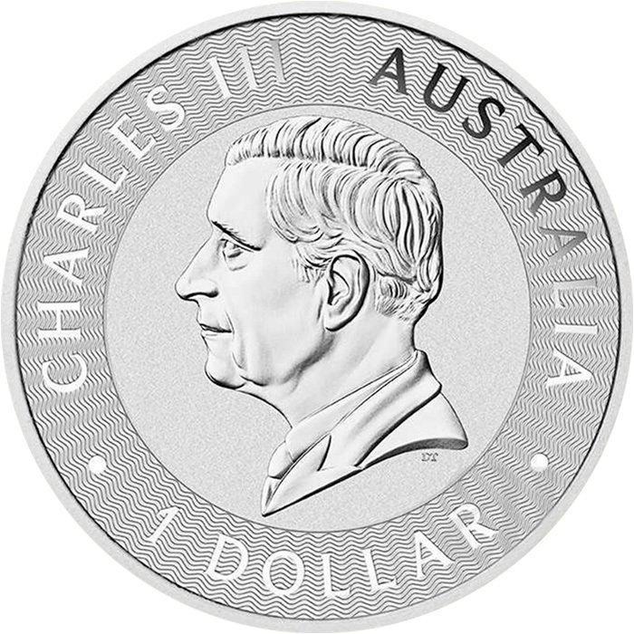 Australië. 1 Dollar 2025 – Kangaroo – 1 oz Silver .9999 – BU, Postzegels en Munten, Munten | Europa | Niet-Euromunten