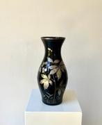 Vaas - klassieke Art Deco vaas - Glas - Met zilverbedekking