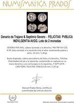 Empire romain. Trajano & Septimio Severo. Denarius FELICITAS