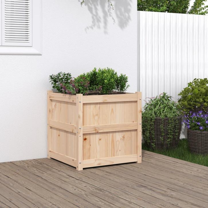 vidaXL Plantenbak 60x60x60 cm massief grenenhout, Jardin & Terrasse, Pots de fleurs, Envoi