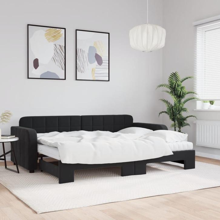 vidaXL Slaapbank onderschuifbed en matrassen 80x200 cm, Maison & Meubles, Chambre à coucher | Lits, Envoi