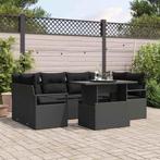 vidaXL Tuinbank Set met kussen Handmatig 7 pcs Zwart 100 x, Verzenden, Nieuw