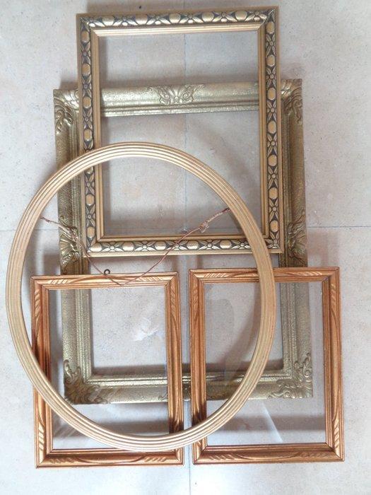 5 Classic pictute frames - Lijst - Wood - stucco, Antiek en Kunst, Curiosa en Brocante