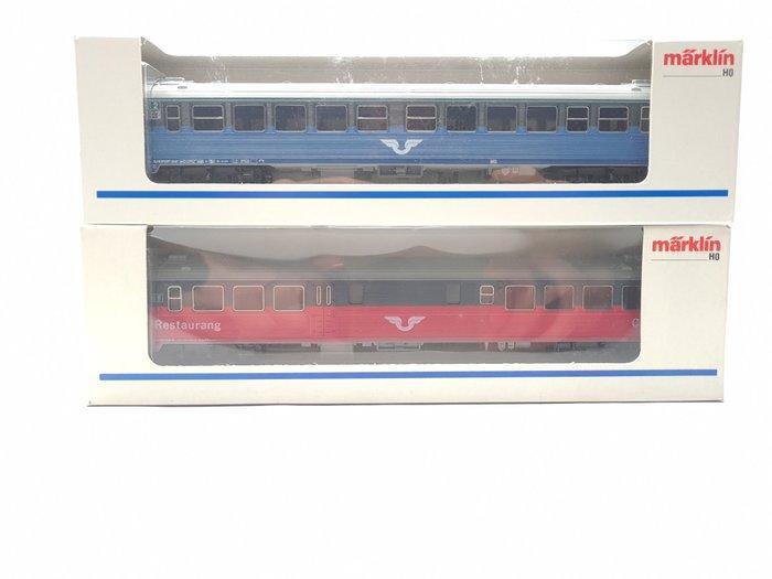 Märklin H0 - 4377/4378 - Modeltrein personenwagen (2) - 2x, Hobby & Loisirs créatifs, Trains miniatures | HO