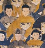 Zeldzaam Oosters linnen wandtapijt Ming-dynastie - 150x140cm, Antiquités & Art, Curiosités & Brocante