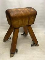 Tabouret - Bois, Cuir - Buck de gymnastique vintage des, Antiek en Kunst