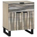 vidaXL Nachttafels met lade Wit en Zwart 50 x 33 x 60 cm, Huis en Inrichting, Slaapkamer | Nachtkastjes, Verzenden, Nieuw