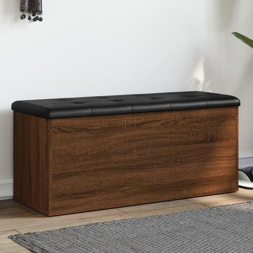 vidaXL Opbergbankje 102x42x45 cm bewerkt hout bruin, Huis en Inrichting, Overige Huis en Inrichting, Nieuw, Verzenden