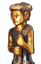 Oud groot houten beeld, hardhout!!! Originele versie Tharu, Antiek en Kunst
